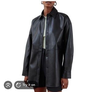 Aritzia babaton pelli leather shirt jacket. Black in xs. Worn a few times.